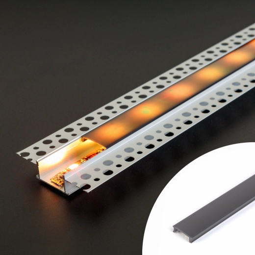 Cubierta negra para perfil LED de aluminio de 1000 mm