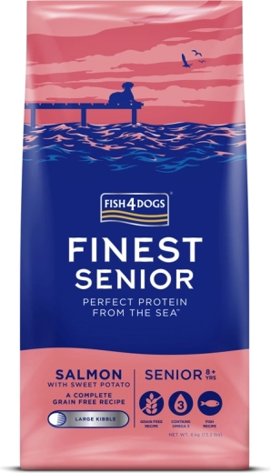 Fish4Dogs Finest pienso sin cereales para perros mayores con salmón y boniato 1,5 kg