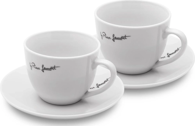 Lamart Kaffe taza de porcelana para café con platillo, 2 unidades, 300 ml