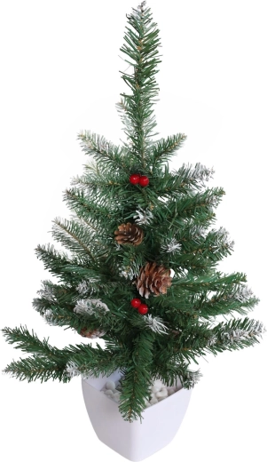 Árbol de Navidad artificial nevado en maceta de 60 cm