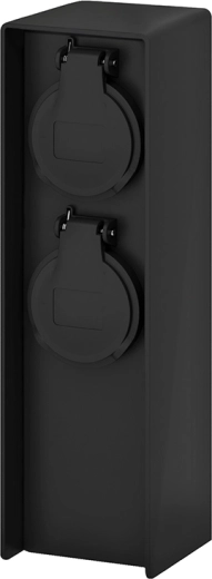 Solight poste eléctrico de jardín con 2 tomas IP44, negro