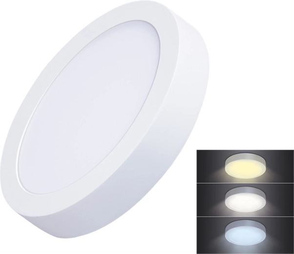 Solight mini panel LED CCT redondo de superficie 12 W 900 lm