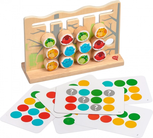 Lucy & Leo pájaros y gatos – juego motor de madera con tarjetas de modelos