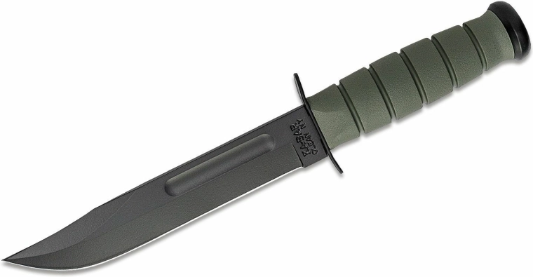 Cuchillo táctico KA-BAR Full Size Foliage Green 18 cm con funda de plástico