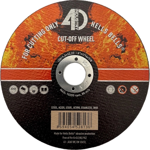 Disco de corte para acero y acero inoxidable 150 × 1,6 × 22,2 mm