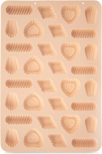 Molde de silicona para galletas y pralinés 31 × 21 × 1,5 cm, beige