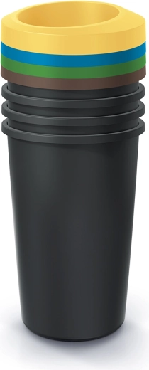 Juego de cubos de clasificación de residuos 4×45 l Prosperplast Compacta R Drop