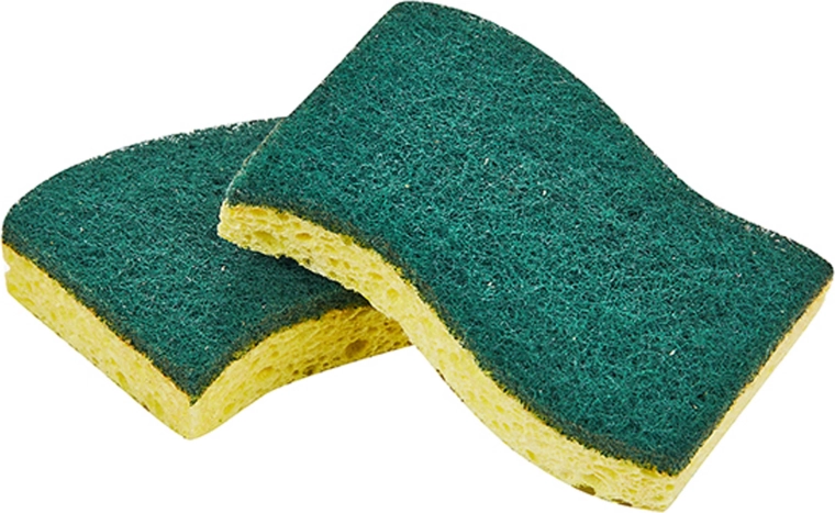 Esponja para lavar platos verde/amarilla – paquete de 2 uds.