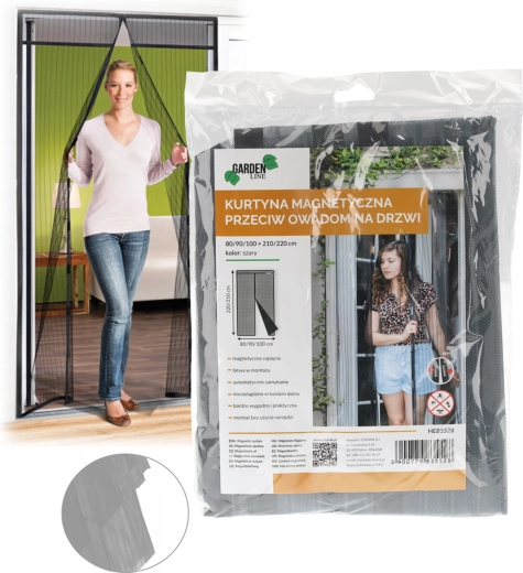 Mosquitera magnética para puerta, gris