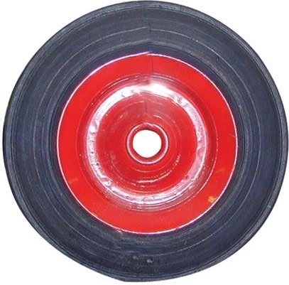 Rueda maciza para carretilla de mano de 196 mm con disco metálico y buje liso de 20 mm
