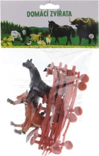 Caballitos de plástico con cerca en bolsa