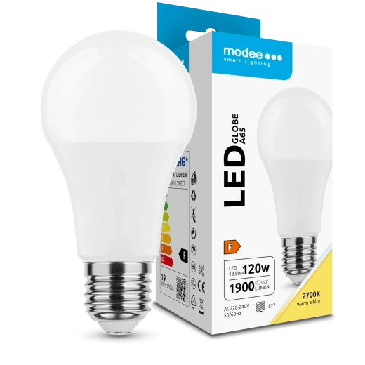 Bombilla LED Modee Lighting A65 18,5 W E27 blanco cálido 1900 lm