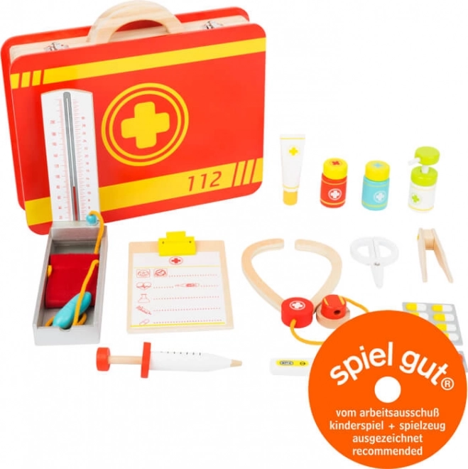 Small foot set de rescate en maletín – kit médico de madera para niños