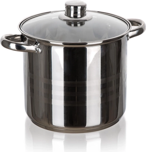 Olla de acero inoxidable con tapa de vidrio 20 cm, 5,6 l LIVING