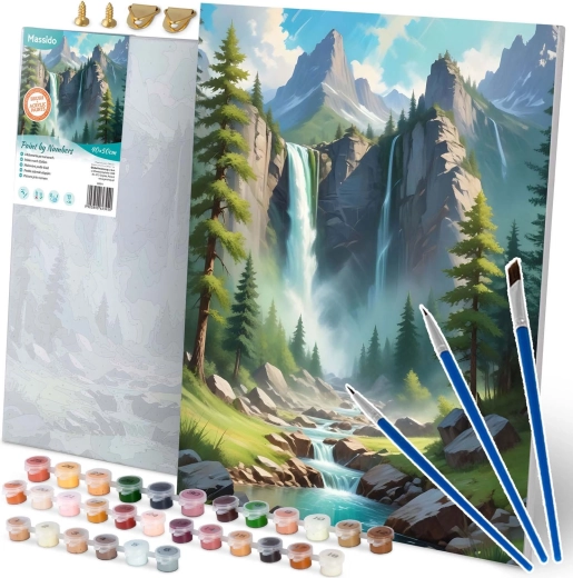 Pintar por números 40 × 50 cm – paisaje de montaña MASSIDO
