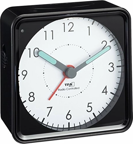 Despertador analógico inalámbrico con retroiluminación TFA PICCO, negro