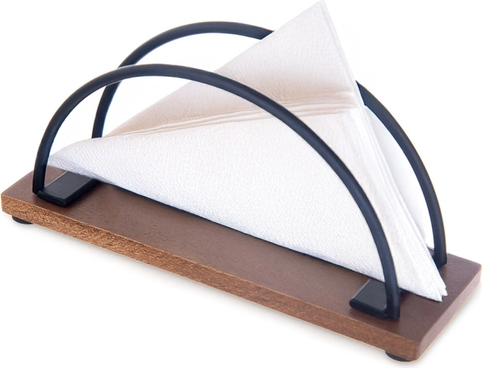 Servilletero de madera y metal Radka 16 × 5 × 8 cm