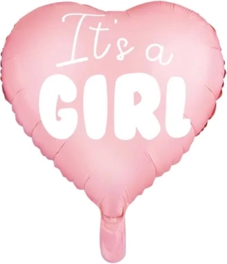 Globo de aluminio It's a Girl corazón rosa 45 cm