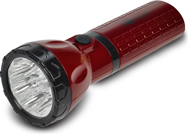 Linterna LED recargable Solight 9× LED roja y negra con enchufe - 1 unidad