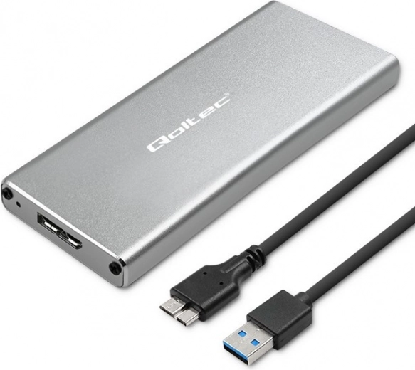 Carcasa de aluminio para SSD M.2 SATA NGFF con USB 3.0, 5 Gb/s, 2 TB, plateada