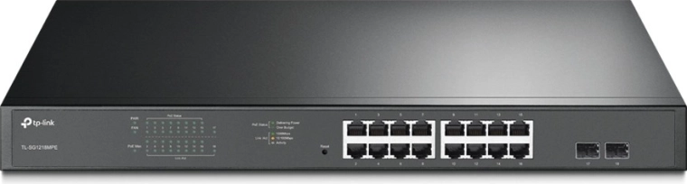 Switch PoE+ TP-Link JetStream Easy Smart 16× Gigabit + 2× SFP