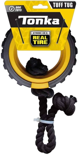 Tonka mega tirador de goma con cuerda para perros 38 cm