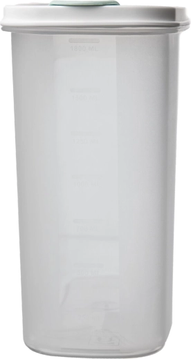 Capacidad de 1,8 l y forma práctica para la cocina y la despensa