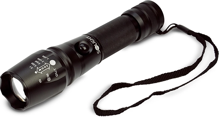 Linterna LED profesional recargable Solight 600 lm Cree XML T6 con zoom - 1 unidad
