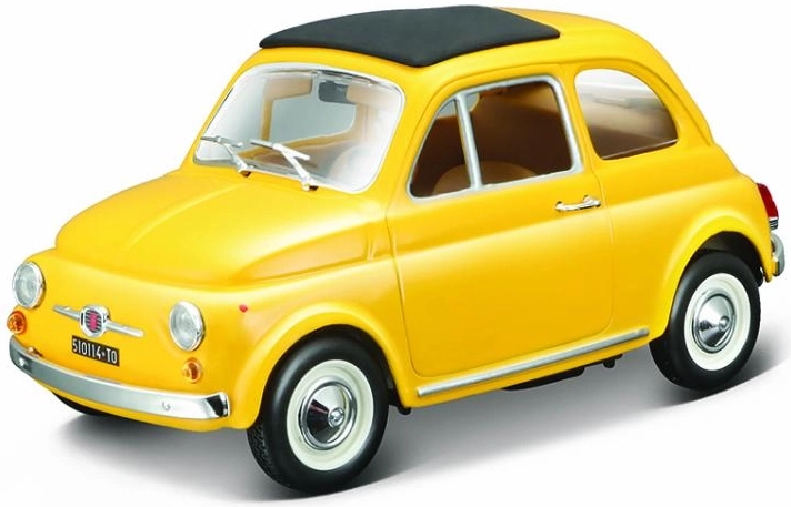 Modelo de coche metálico Fiat 500 F (1965) 1:24 amarillo