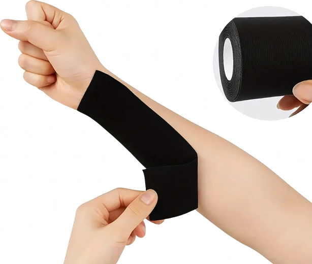 Cinta de vendaje kinesiológico 5 m × 5 cm: cinta elástica deportiva sin látex