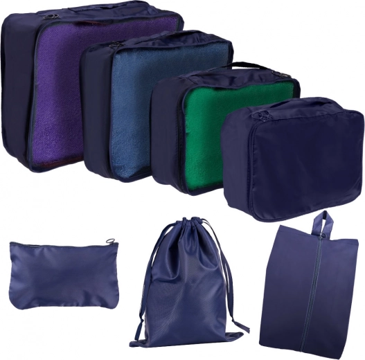 Organizadores de viaje para maleta – set de 7 piezas, bolsas impermeables y bolsa para zapatos – Granate