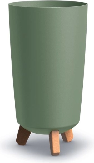 Macetero alto con patas Gracia Tubus Slim 19,5 cm – verde tierra