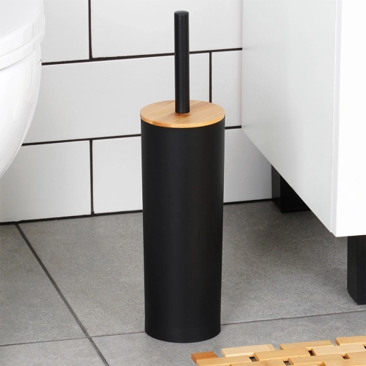 Soporte elegante con escurridor y tapa de bambú