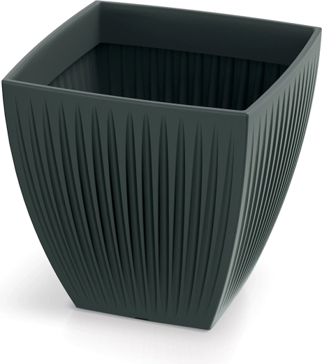 Maceta cuadrada de plástico Latia Square 30 cm antracita