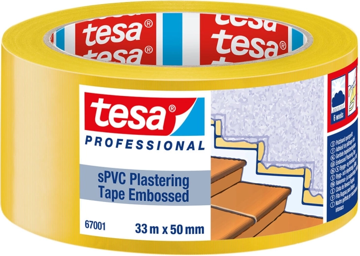 Cinta de enmascarar para superficies sensibles 50 mm × 33 m amarilla Tesa