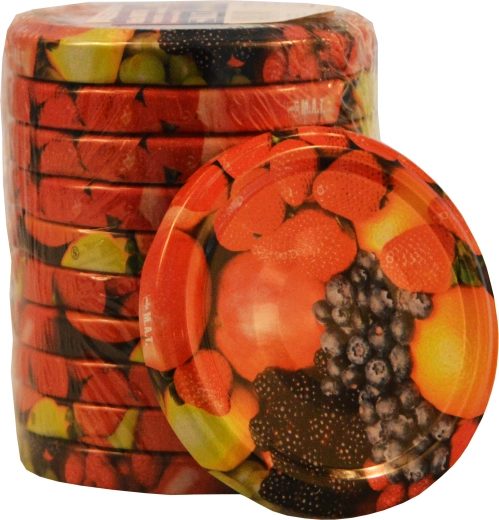 Tapas Twist 66 con diseño de frutas, 10 uds.