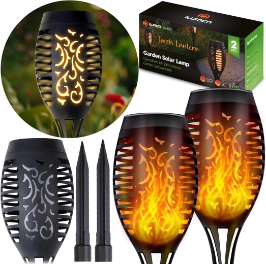 Lámparas de antorcha solares para jardín 2 uds ILLUMEN LS-100
