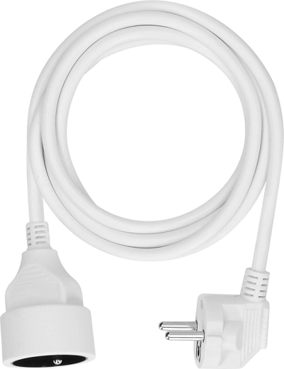 Cable alargador Solight con acoplador, 1 toma, 2 m, blanco
