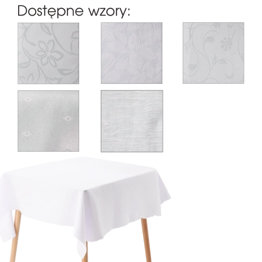 Mantel rectangular blanco 130 × 180 cm de poliéster