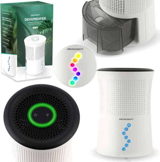 Deshumidificador de aire BERDSEN con iluminación LED, 700 ml, 34 dB
