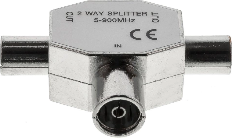 Distribuidor coaxial de dos vías para TV Sencor