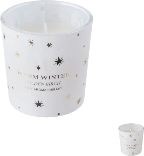 Vela aromática en vaso de vidrio de 7 cm – mix de fragancias y diseños
