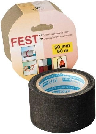 Cinta textil para alfombras 50 mm × 50 m, gris
