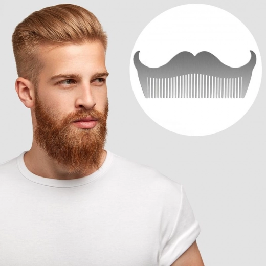 Peine de acero para el cuidado de la barba y el bigote