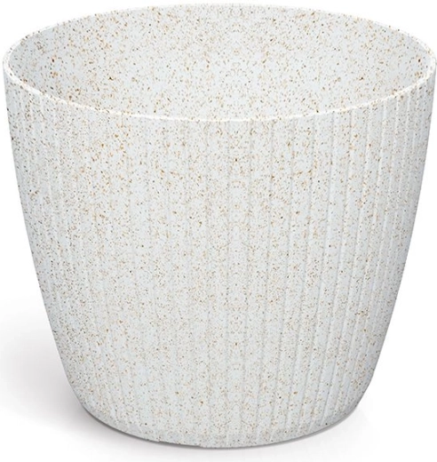 Maceta Lamia Eco Wood 17,8 cm blanca