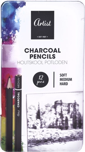 Carbón de dibujo, set de 12 uds., 19 cm