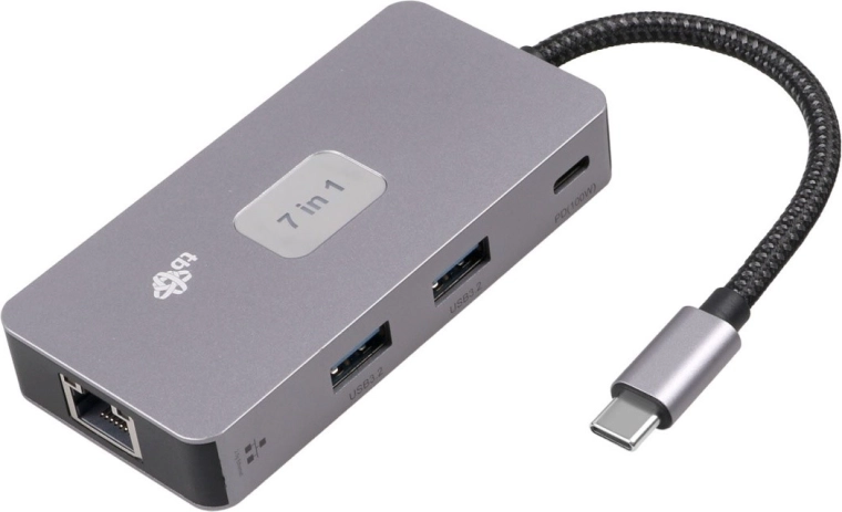 Adaptador HUB USB C 7 en 1 HDMI USB SD/TF RJ45