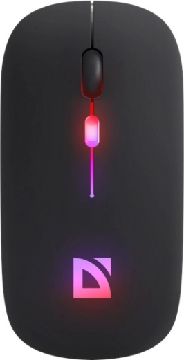 Ratón inalámbrico DEFENDER Touch, clic silencioso, RGB, BT + 2,4 GHz, recargable, 800/1200/1600 DPI, negro