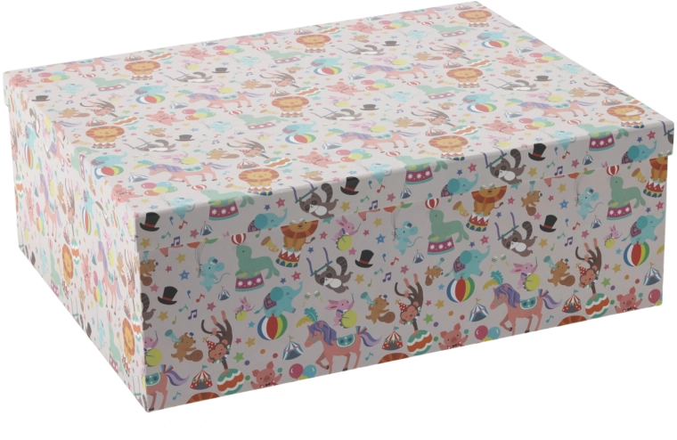 Caja de regalo colorida con motivo de animales 19,2 × 15 × 7,5 cm - 1 pieza