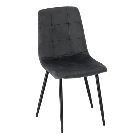 Silla de comedor de terciopelo gris